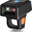 Bluetooth Ring Barcode Scanner Fast & Long-Range Scanning, Mini Wearable 1D&2D Wireless Bluetooth Finger QR Code Scanner Compatible with iPhone iPad Android Phone for Warehouse Inventory