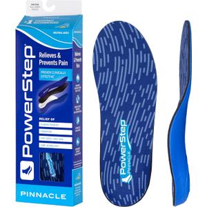 PowerStep Pinnacle Insoles - Orthotics for Plantar Fasciitis Relief – Made in USA Orthotic Insoles for Arch Support with Moderate Pronation - #1 Podiatrist Recommended (M 10-10.5 W 12)