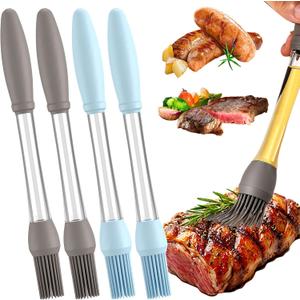 4 Pack Basting Brush for Cooking, Silicone Heat Resistant Pastry Brushes, Spread Oil Sauce Butter, Food Brush for Cooking, BBQ, Barbecue, Baking, Grilling Tool Kitchen Gadget Home Outdoor Use
