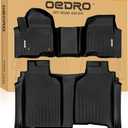 OEDRO Floor Mats Fit for 2019-2026 Chevy Silverado/GMC Sierra Denali 1500 & 2020-2026 Silverado/Sierra 2500HD/3500HD Crew Cab Without Rear Underseat Storage Box, TPE All-Weather Car Mats, Black