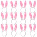 Max Fun 6PCS Easter Bunny Ears Headbands Plush Easter Rabbit Ear Hairband for Holiday Kid's Easter Birthday Halloween Party Favors