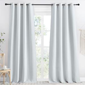NICETOWN Room Darkening Window Curtain Panel, 55x96 inches, 1 Pack, Cloud Grey Color, Solid Thermal Insulated Blind Privacy Drape for Bedroom