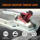 METOWARE Trailer Tongue Coupler Lock with All-Weather Rubber Cap, 1/4" Dia with 7/10" Span Heavy-Duty Trailer Coupler Lock for Tow Boat RV Truck Car's Coupler (1 Pack, Red)