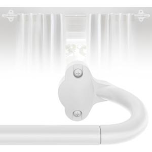 JRZOO Wrap Around Curtain Rods, Curtain Rods for Windows 18 to 45 Inch(1.5-3.75 Feet), 5/ 8" Adjustable Room Darkening Blackout Curtain Rod, Heavy Duty Celling Curtain Rod, Curved Curtain Rod 18-45", White