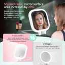FASCINATE Rechargeable Travel Makeup Mirror 30X Magnification, 7" Lighted Portable Vanity Mirror with 3 Colors Lighting & Stepless Dimming, Double Sided LED Mirror, Gift for Women (White)