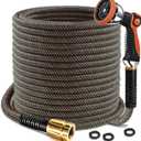 Garden Hose 50ft, Lightweight Kink-Free Water Hose, Non-Expanding Flexible Outdoor Hose with Aluminum Fittings, Abrasion Resistant & Easy to Store for Yard, Lawn, Car Washing, Watering