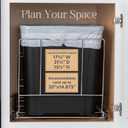 Double Pull-Out Trash Can for Cabinet - Set of Two 9 Gal / 36 qt Supported Heavy-Duty Chrome, Smooth Slide with Trash Bag Storage - Requires 21.75" Cabinet Opening (Bin Not Included)