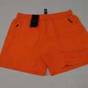 MIER Mens 5 Inch Shorts for Running Athletic Workout Dry Fit Gym Training Shorts with Zipper Pockets, No Liner (Large, Neon Orange)