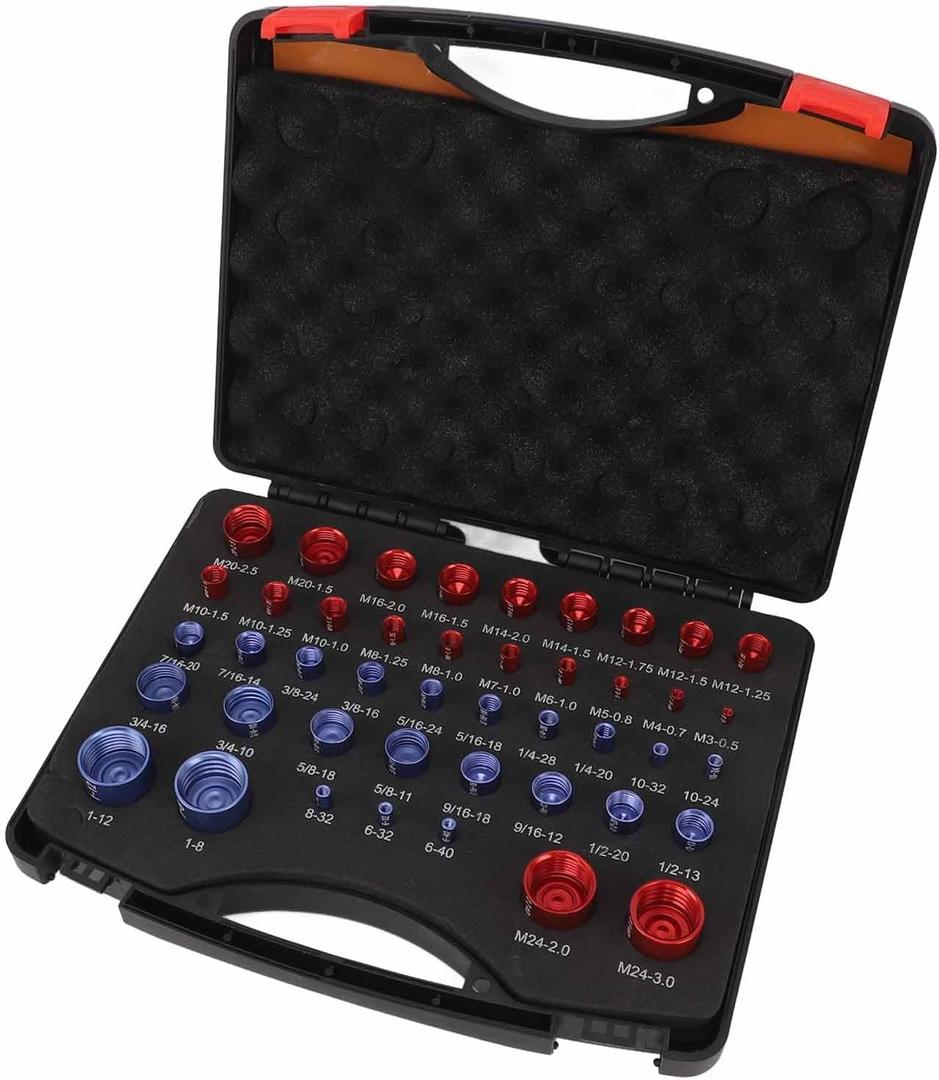 Nut And Bolt Thread Checker, Bolt Size And Thread Gauge Nuts And Bolts Assortment Kit 44pcs Nut And Bolt Checker Set Inch Metric Bolts And Nuts Kit for Measuring Thread Pitch