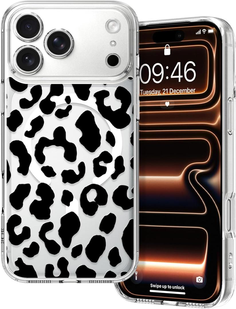 Magnetic for iPhone 17 Pro Max Case 6.9 in Clear, Cute Cheetah
