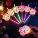 36 Pack Neon Valentine's Day Gift Cards with Glow Sticks, Glow in The Dark Party Favors, Glow Stick Bracelets & Necklaces for Kids, Classroom Exchange, School Prizes & Valentine's Party Supplies