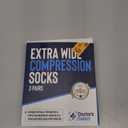 Doctor's Select 3 Pairs Plus Size Compression Socks Wide Calf - Up to 6XL | 20-30 mmHg Compression Socks for Women Wide Calf (XX-Large)