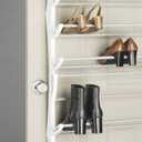 Whitmor Over the Door Shoe Rack, Fold-up Non-slip Bars, 36 Pair, White