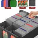 RASOO Trading Card Case 2400+MTG Deck Box 3 Row Viewing Windows Trading Cards Includes 10 Colorful Card Dividers and 3 Flannelette Card Supporters and 3 Magnetic Card Holder