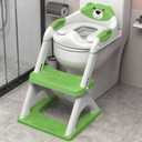 Potty Training Seat with Step Stool Ladder, Toddler Toilet Seat for Boys Girls, Adjustable 6 Heights Fits Round & Elongated Toilets, Anti-Slip Pads & Leak-Proof Guard