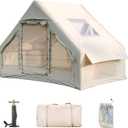 Inflatable Camping Tent with Pump,4-6 Person Waterproof Blow Up Air Tent for Camping Hiking,Easy to Set Up 4-Season Inflatable House Tent with Oversized Canopy.