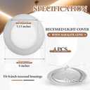 Glooglitter 4 Pcs 6 Inch Shower Trim for Recessed Light Cover with Albalite Lens White Ceiling Light Cover Replacement Waterproof for Shower Bathroom Lights Wet Locations