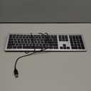 Backlit Wired USB Keyboard, Comfortable Quiet, Low Profile Flat Chocolate/Scissor Keys, Durable Ultra-Slim for MacBook Pro/Air, iMac, Mac mini , Laptop - Silver Grey