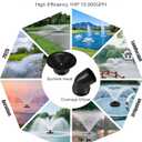 Goldlife Pond Fountain Aerator, F3 No Light, 1HP 750W 110V Stainless Steel Floating Fountain With 100 FT Power Cord, Black Octagon Aerating Fountain Pump for Small Large Ponds Lake Pool Bay Fish farm