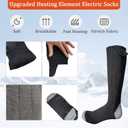 Heated Socks for Men Women - Washable, Rechargeable Cold Weather Heated Ski Socks for Fishing Skiing Hunting Hiking Skating, Christmas (Black & Gray)