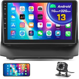 UNITOPSCI 1G+32G Android Car Stereo Radio for Ford Fiesta 2009-2017 GPS Navigation Head Unit 9 Inch HD Touch Screen Bluetooth Mirror Link WiFi FM/RDS Radio Split Screen SWC USB Backup Camera Mic