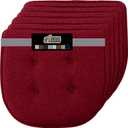 GORILLA GRIP Slip Resistant Tufted Chair Cushions, No Ties Required, Set of 6 Memory Foam Pads for Dining Room Kitchen Table, Office, Rocking Chairs, Plush Seat Cushion Pad, Home Decor, 16x17, Red 
