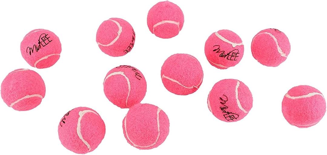 Midlee Pink 1.5" Mini Squeaky Dog Tennis Balls- Set of 12