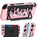 Dockable Case for Nintendo Switch 2 - Cute Kawaii Cartoon Design Soft TPU Grip Cover for Joy-Con PK Black KLM PC for Switch 2 Protective Case 2025 for Girls Boys Teens