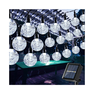Toodour Solar String Lights Outdoor, 56ft 100 LED Globe String Light with 8 Mode, Waterproof Crystall Ball Lights Solar Patio Lights for Garden, Lawn, Patio, Gazebo, Yard, Outdoor Decor - Cool White