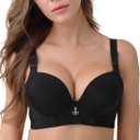 FallSweet Wireless Add 2 Cups Padded Plunge Bras Back Smoothing Push Up Brasieres,42B