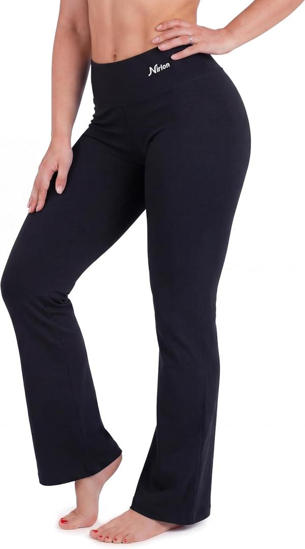 NirLUX Bootcut Leggings for Women  High Waisted Yoga Pants Women  Tummy Control Workout Womens Leggings (18, Black)