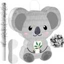 Koala Piñatas for Birthday Party Safari Animal Piñata with Stick, Blindfold, Confetti for Adults Birthday Baby Shower Party Supplies