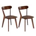 DELAVIN Soild Wood Dining Chairs Set of 2, Oak Wood Kitchen Chairs, Mid Century Modern Dining Room Chairs, Stackable Dining Chairs, Walnut