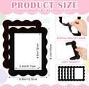 Kingdder 12 Pcs Graduation Scalloped Magnetic Picture Frame for Refrigerator 4 x 6 Black Reusable Picture Frame Magnets Decorative Photo Holders for Fridge Home School Office Kitchen Locker Decor
