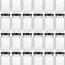 novelinks 16 oz Clear Plastic Jars with Lids, Refillable 16oz Mason Jars with Lids & Storage Containers for Kitchen & Household Use (24 Pack,Black)