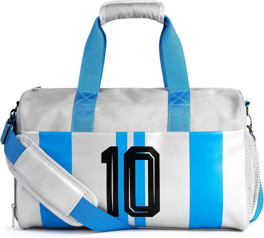 Gym Bag for Men Women, Carry On Sports Duffel Bag for Travel, Soccer Gear Bag with Shoe Compartment (No.10 Graphic)