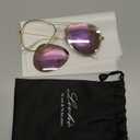livho Sunglasses for Men Women Aviator Polarized Metal Mirror UV 400 Lens Protection (Gold Lilac)