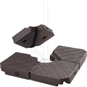 FRUITEAM Patio Cantilever Umbrella Base Weight, 4-Piece Offset Umbrella Base Stand Heavy Duty, Wind-Resistant, Water & Sand Filled Base Up to 180 LBS