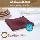 Native Fab Waffle 12 Pack Dish Cloths - 100% Cotton, Absorbent, Quick Dry, Washable Towels for Cleaning, Cooking & Drying Dishes - Perfect for Home, Restaurants, Bars, Cafes - 12"x12" - Burgundy