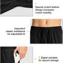 TBMPOY Mens Lightweight Hiking Pants Quick Dry Travel Fishing Water Resistant Workout Athletic Sweatpants Zipper Pockets (Black, XXXL)