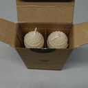 White Beeswax Pillar Candles Set of 4 - Handmade Pure Beeswax Rolled Candles for Gift & Home Decor (1.56 in)