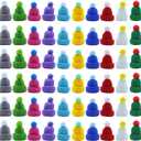 Mini Santa Hats for Christmas Crafts, 60Pcs Tiny Knitted Doll Hats Minature Hat for Christmas Decorations, Tree Ornaments, Snowman Doll Decor, Art and Crafts (60)