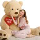 MaoGoLan Giant Teddy Bear - 6 Feet Red Heart Big Brown Stuffed Animal - Huge Valentines Teddy Bear for Loved Ones - Anniversary, Birthday