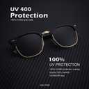 KALIYADI Sunglasses Men Polarized Sunglasses for Men Women Unisex Semi-Rimless Frame Retro Driving Sun Glasses UV Blocking