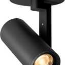 Aisilan Black LED Zoomable Ceiling Spotlight 12W Dimmable Adjustable Beam Angle 10-55 Swivelable Angle CRI 97 Matt Aluminum Directional Accent Lamp for Corridor Mural Living Room, Warm White 3000K (12W-3K-Dimmable)