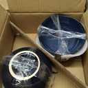 Pokini Stoneware Dinnerware Sets for 8, 32Pcs Ceramic Plates and Bowls Sets