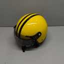 3/4 Motorcycle Helmets Retro Open Face Vespa Scooters Helmet with Clear Visor for Men and Women- DOT Approved (Small, Yellow Black LINE)