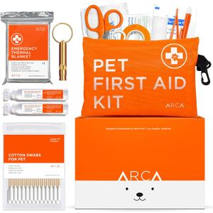 Dog First Aid Kit - Pet Emergency Kit - Water Resistant High Visibility Reflective First Aid Pouch Dog Camping Essentials for Hiking, Backpacking, Sports, Hunting (Ready-Go Pouch)