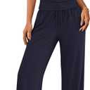 ZESICA 2 Piece Lounge Sets for Women 2026 Casual Summer Short Sleeve Ruched Top Wide Leg Pants Matching Travel Outfits (M)