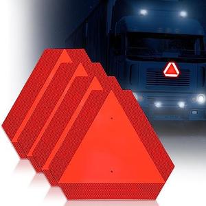 Shimeyao 4 Pcs Slow Moving Vehicle Sign Reflective Safety Triangle Sign Thick Aluminum Engineering Grade Safety Signs 0.7 mm 13.2 x 15 Inches up to 7 Years of Outdoor Use for Golf Cart